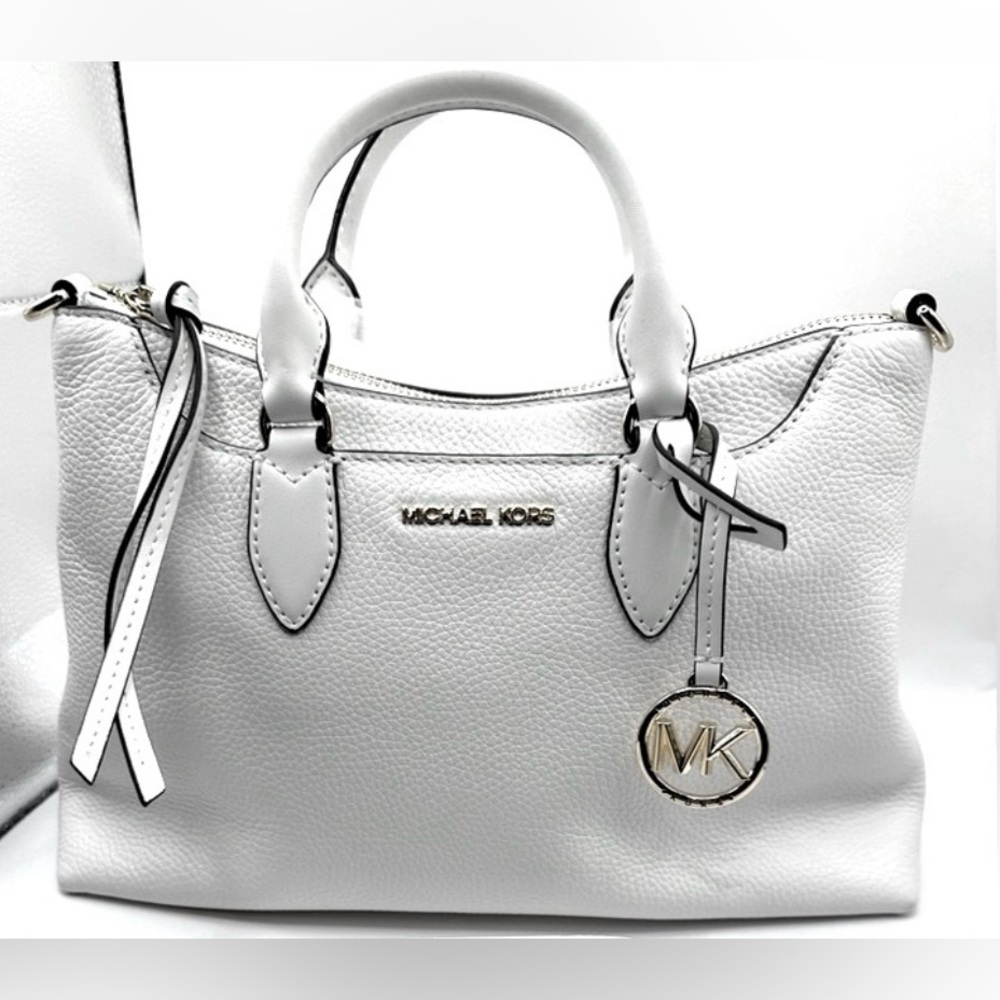 Michael Kors White Leather Tote Bag